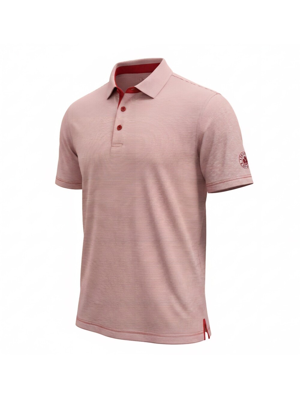 Bobby Jones Golf Polo Mens XL Red White Micro Stripe Las Vegas Country Club Logo